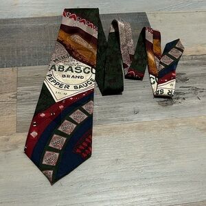 Tabasco Men's Tie 100% Silk Pepper Sauce bottle logo Advertising Made in USA